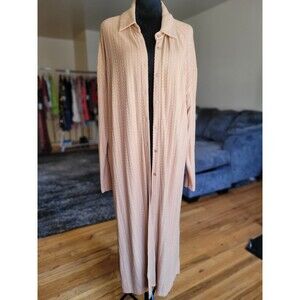 Venus Beige Cardigan Duster and Dress Women's Size Large Long Sleeve Open Front